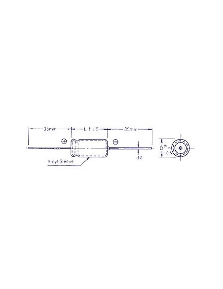 CONDENSATEUR CHIMIQUE AXIAL 1µF / 100V