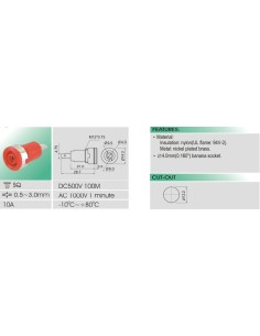 POLKLEMME IEC1010, FASTON - ROT 2