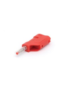 SET OF 4 PROTECTED BANANA PLUGS MALE RED, STACKABLE