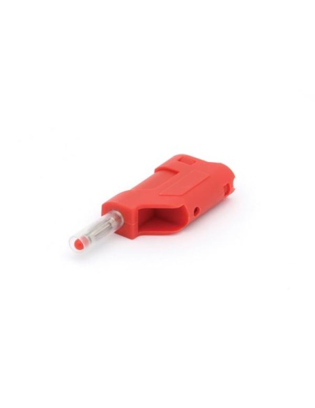 SET OF 4 PROTECTED BANANA PLUGS MALE RED, STACKABLE