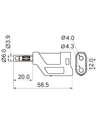 SET OF 4 PROTECTED BANANA PLUGS MALE RED,...