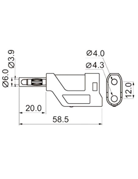 SET OF 4 PROTECTED BANANA PLUGS MALE RED, STACKABLE