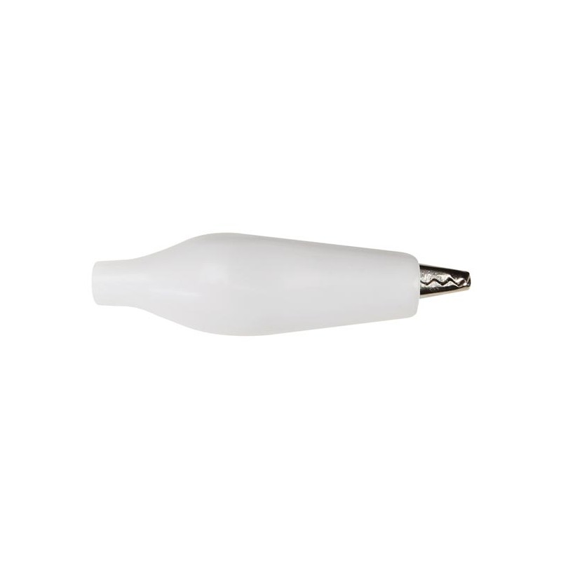 ALLIGATOR CLIP WITH BOOT 27mm - WHITE
