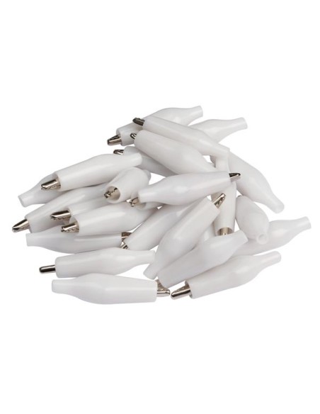 ALLIGATOR CLIP WITH BOOT 27mm - WHITE