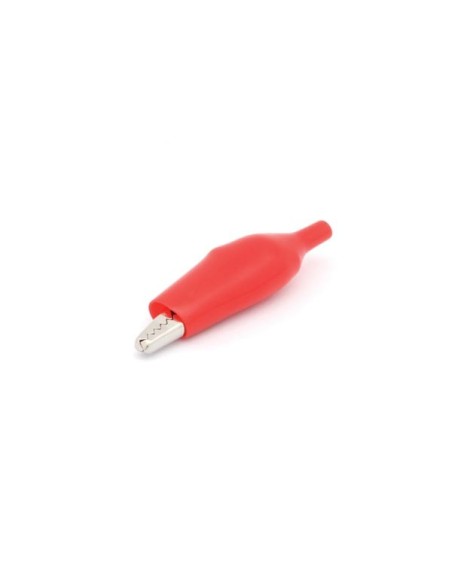 GEISOLEERDE KROKODILLENKLEMMEN MET HULS 44mm - ROOD