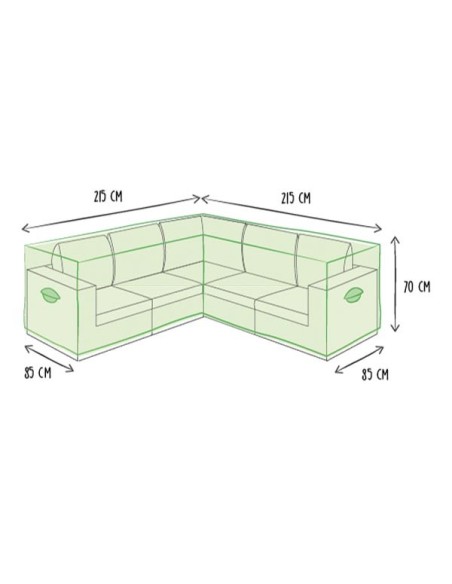 Outdoor cover for L-shaped lounge set - 215 cm