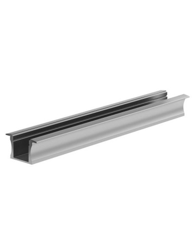 Perfil LED empotrable de aluminio de 15 mm, anodizado en plata - 3 metros