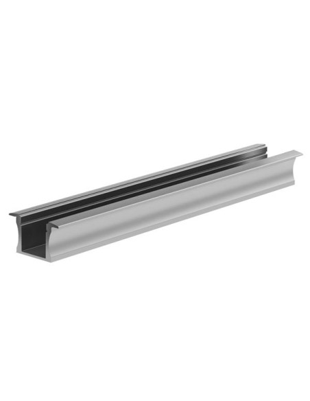 Profilé LED encastré slimline 15 mm, anodisé en argent, en aluminium - 3 mètres