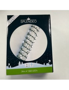 High density lightchain - 1360 LED - blanc - câble vert -...