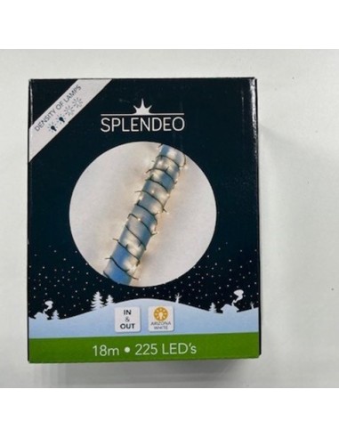 Medium density lightchain - 225 LED - blanc chaud - câble vert - 18 m - câble de raccordement de 3 m - transformateur