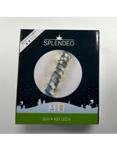 Medium density lightchain - 450 LED - blanc chaud - câble vert - 36 m - câble de raccordement de 3 m - transformateur