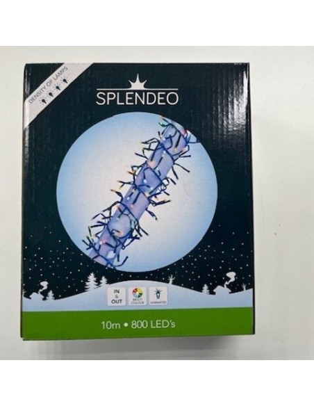 Extreme density lightchain - 800 LED - multicolore - câble noir - 10 m - câble de raccordement de 3 m - modulateur - transformat