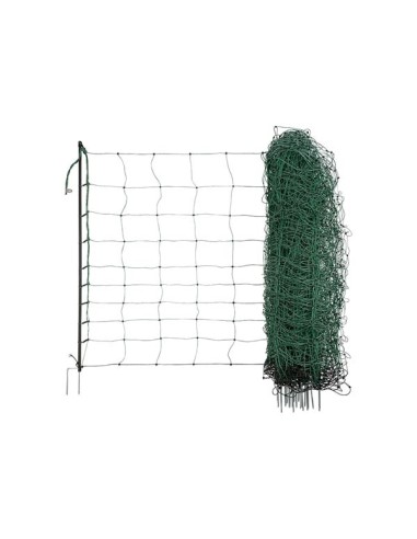 Ovi Net groen 90cm - 50 meter Dubbele pen, zwarte palen