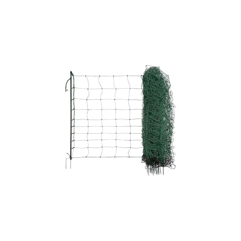 Ovi Net groen 108cm - 50 meter Enkele pen, zwarte palen