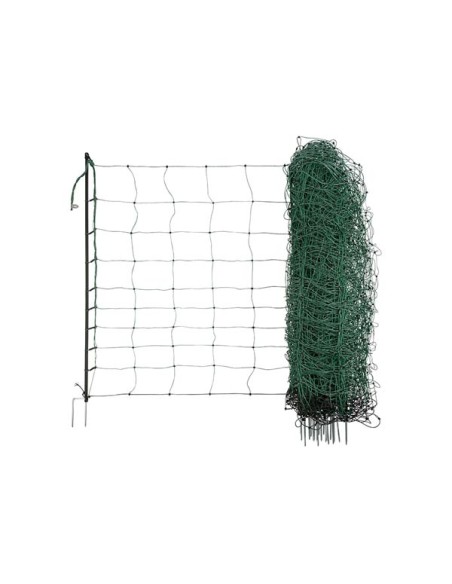 Ovi Net groen 108cm - 50 meter Dubbele pen, zwarte palen