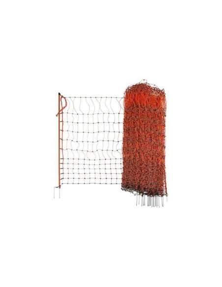 Poultry net 50 m, orange,112cm single prong, electrifiable