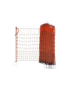 Kippennet 112cm-50m dubbele pen -ORANJE-, electr