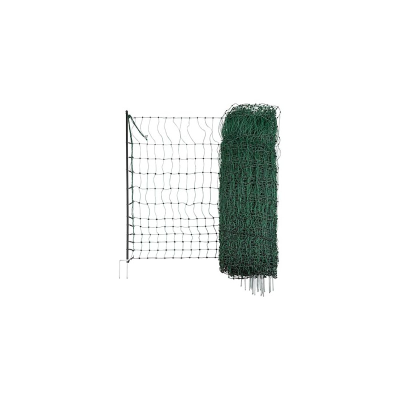 Poultry net 15 m, green, 112cm double prong, electrifiable