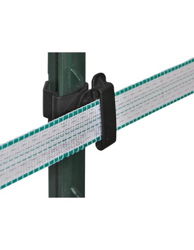 T-Post isolateur ruban clip noir (25 Pièce)