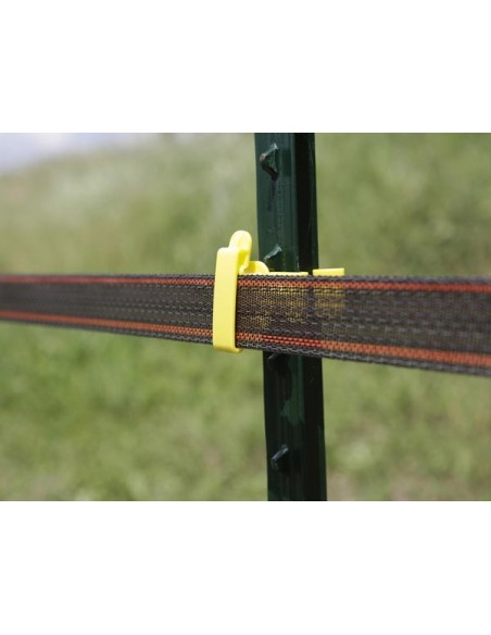 T-Post isolateur ruban clip jaune (25 Pièce)