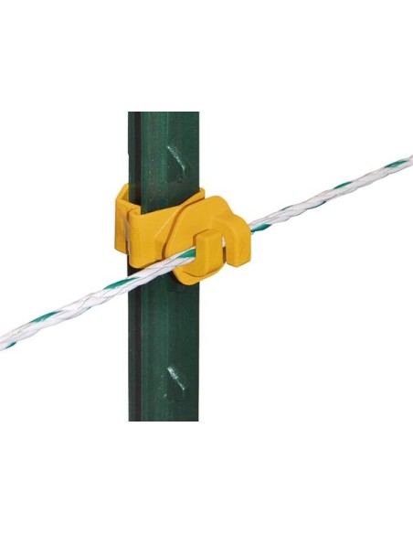 T-Post rope insulator, yellow, 25 pcs