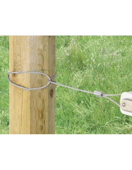 Tendeur à roue dentée avec iso intégré et câble métallique