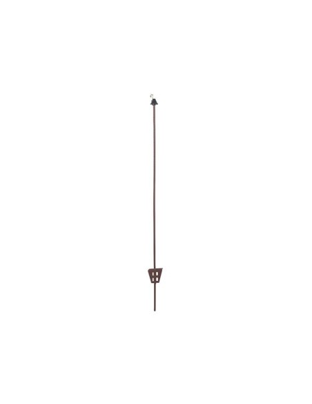 Oval steel post 106 cm, red, with metal eye, 10 pcs