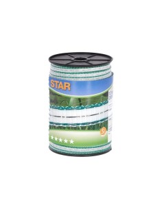 Fencing tape Star 200 m, 12 mm, white/green
