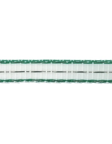 Star band, 12 mm wit/groen,1xCu 0,30+3x rvs 0,30