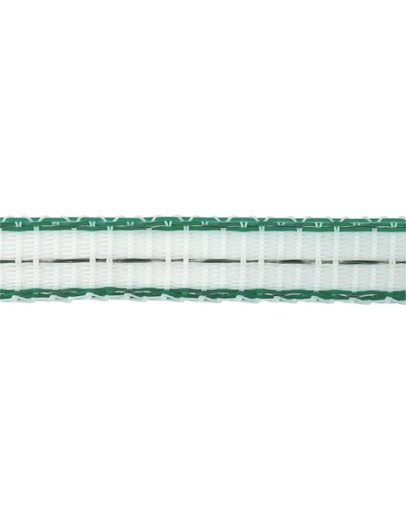 Star band, 12 mm wit/groen,1xCu 0,30+3x rvs 0,30