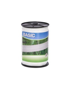 Fencing tape Basic 200 m, 20 mm, white, 4 x 0,16 Niro