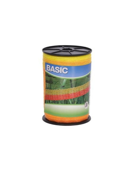 Fencing tape Basic 200 m, 20 mm, yellow, 4 x 0,16 Niro