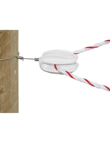 Hoekisolator kunststof wit voor koord (25 stuks)