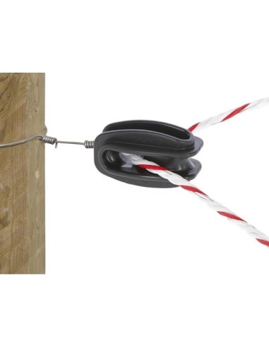 Strain insulator for ropes, black, 25 pcs