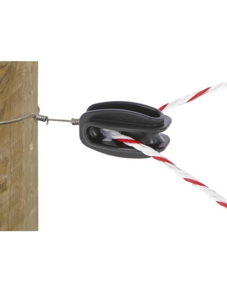 Strain insulator for ropes, black, 25 pcs