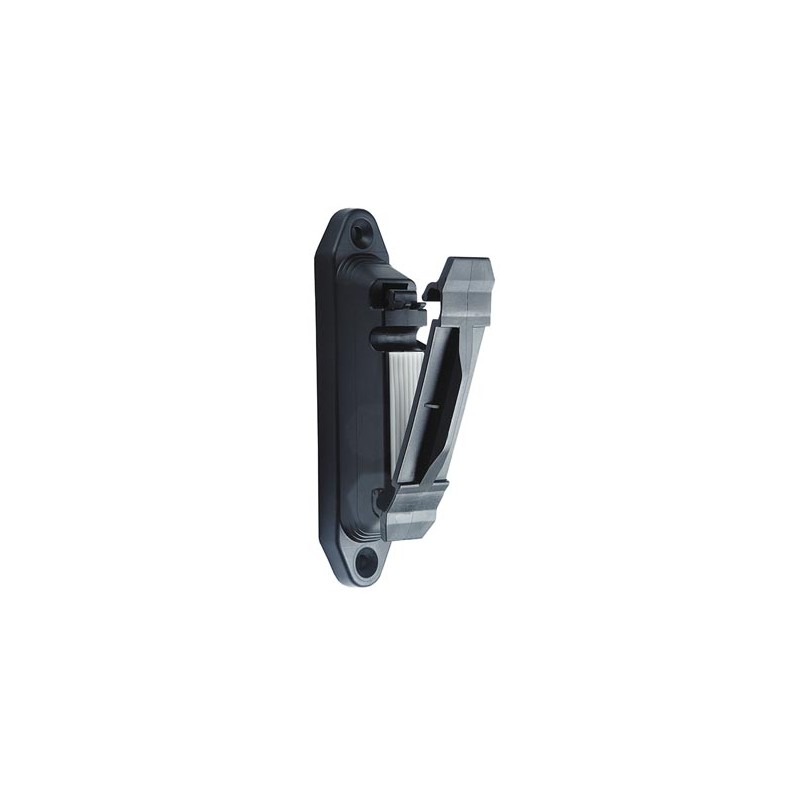 Profi clip insulator, black, with rubber pad, 10 pcs