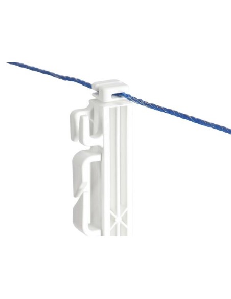 Plastic post with stirrup step white, 114 cm, 5 pcs