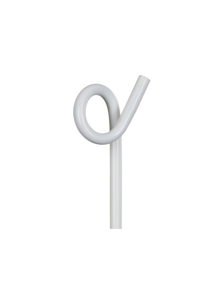 Flex paal met grote krul, wit, Ø 7 mm (10 stuks)