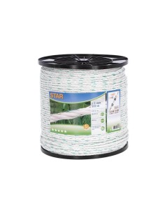 Fencing rope Star 500 m, white/green, Ø 6 mm