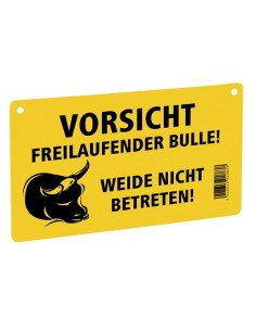 Warning sign Bull 200 x 120 mm