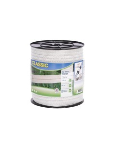 Classic afrasteringsband, 40mm wit, 9x0,20+4x0,30 rvs, 200m
