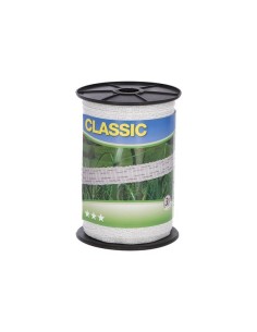 Fencing tape Classic 200 m, 10 mm, white, 2x0,2+2x0,3 niro