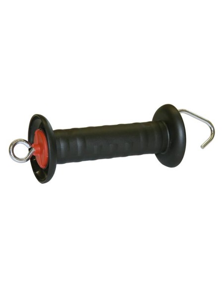 Gate handle black, with hook