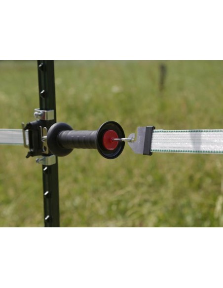 Poortgreep verzinkt met litzclip bandverb. 40 mm rvs