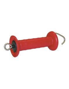Gate handle Premium red, with hook, stainless steel