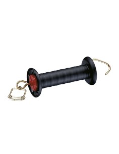 Gate handle black, with hook and tape connector 40 mm