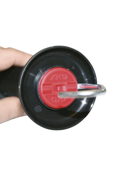 Gate handle black, with hook and tape connector 40 mm