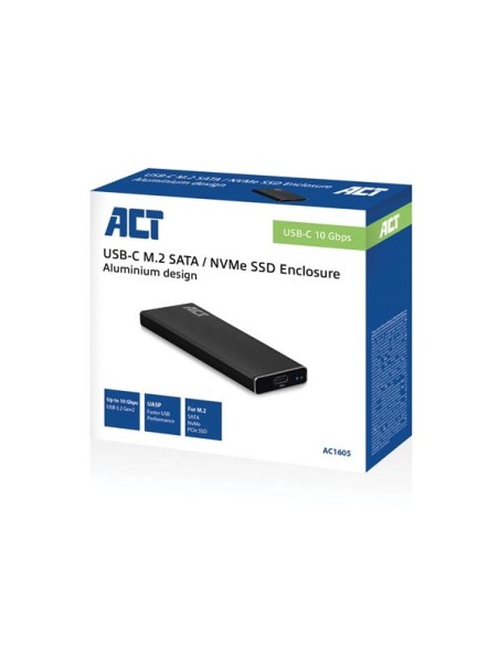 USB 3.2 Gen2 USB-C M.2 SATA en NVMe SSD Behuizing