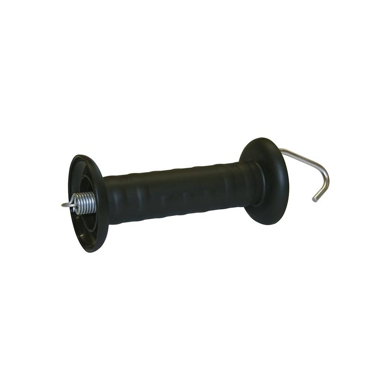 Gate handle black, with hook, galvanized