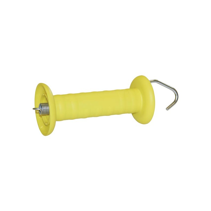 Gate handle yellow, with hook, galvanized